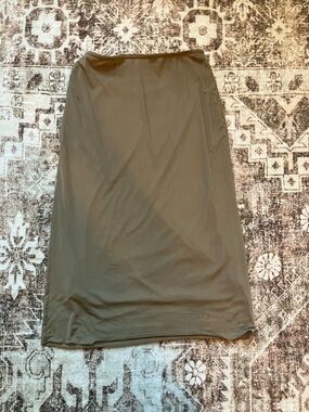 Women's Midi Skirt in Olive Green slip skirt fairy